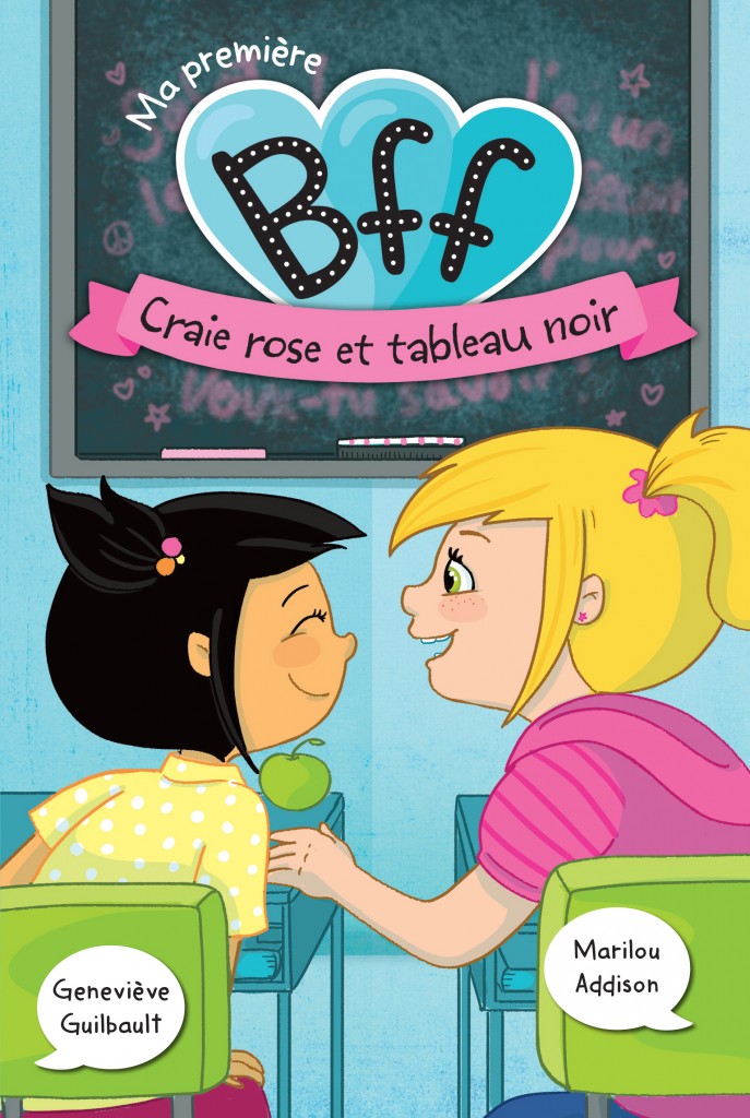 Craie rose et tableau noir